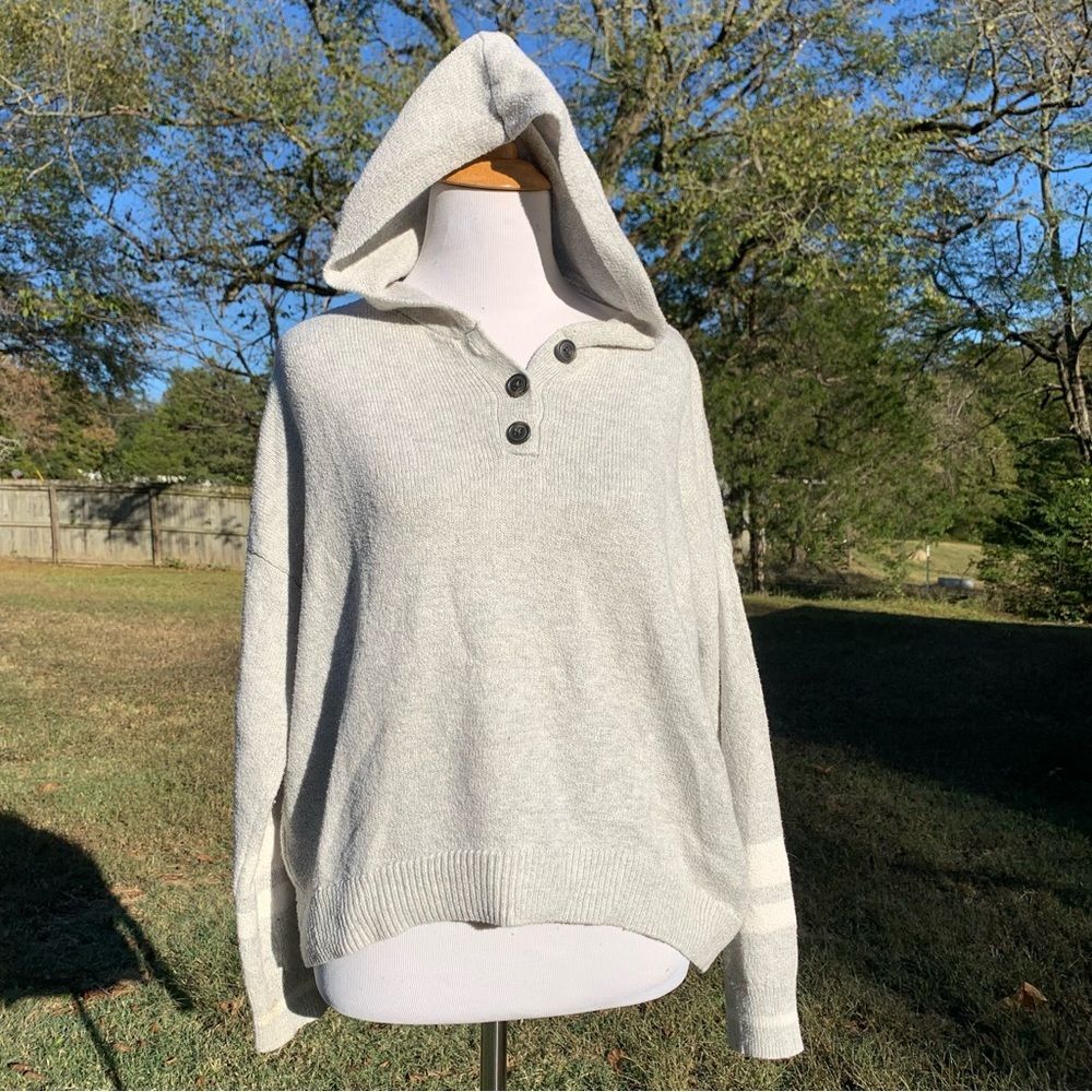 American Eagle Knit Hooded Sweater Hoodie Size Medium Comfy Cotton